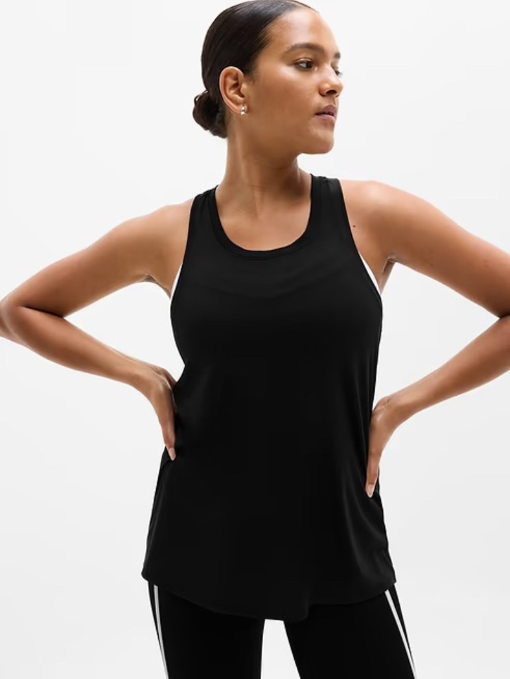 Athleta M Ease In Tank Black | Racerback Workout Athleisure Tank Top